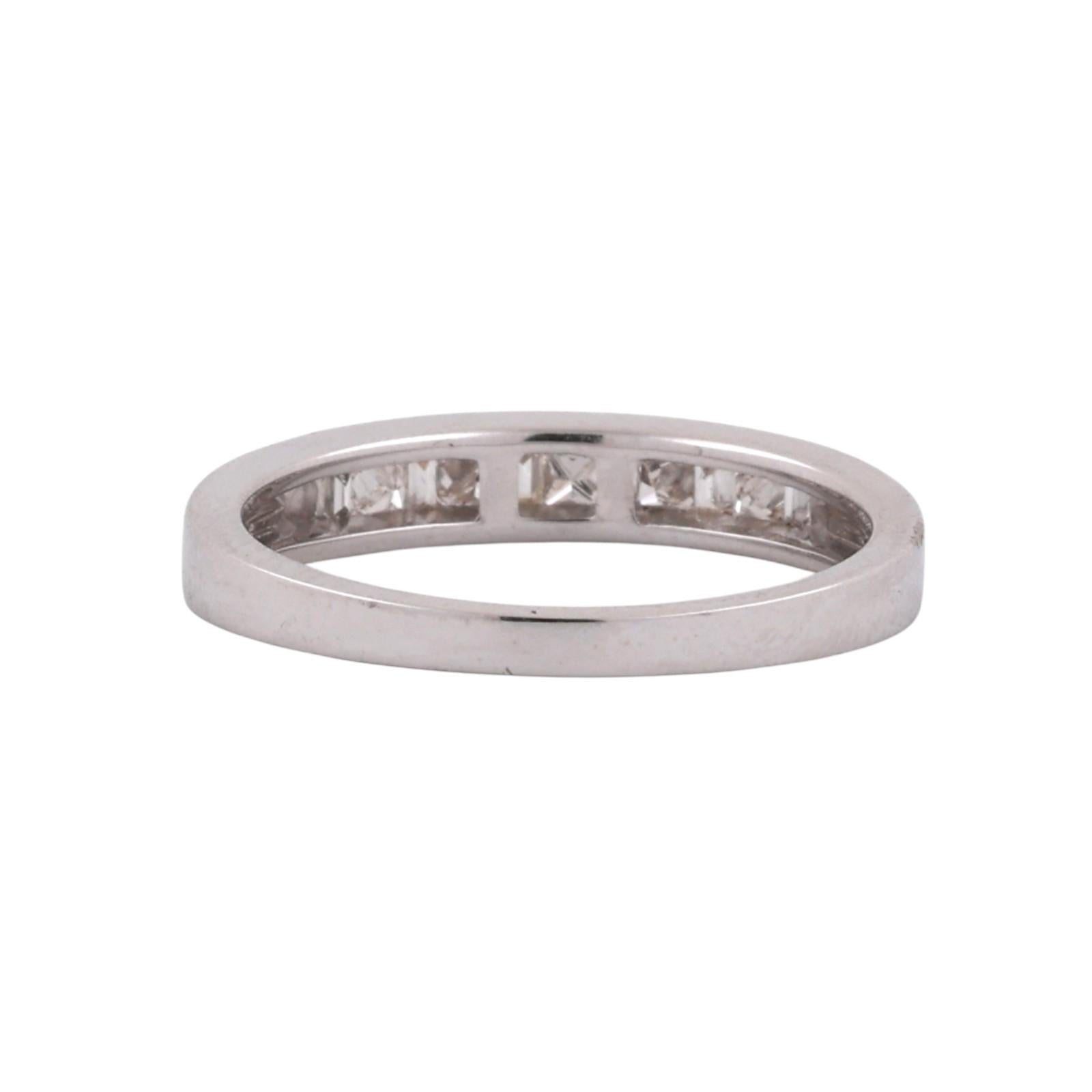 14K White Gold Diamond Channel Set Band Ring 0.25CTW Princess Baguette Size 6.75