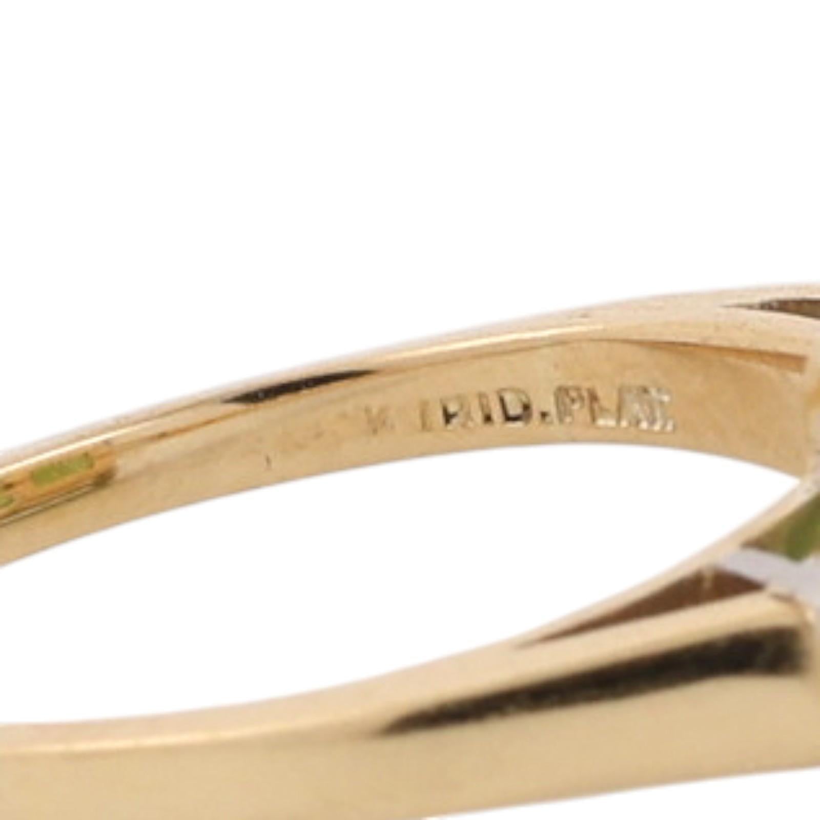 18K Gold Platinum 6.70CTW Emerald Cut Peridot Diamond Ring Estate Size 6