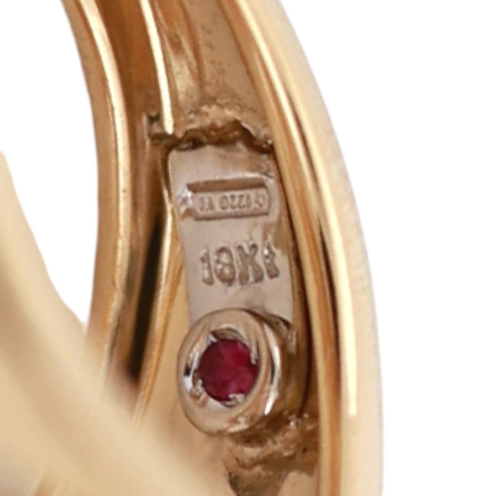 Roberto Coin 18K Yellow Gold Pink Enamel Heart Diamond Openwork Ring Italy 6.75