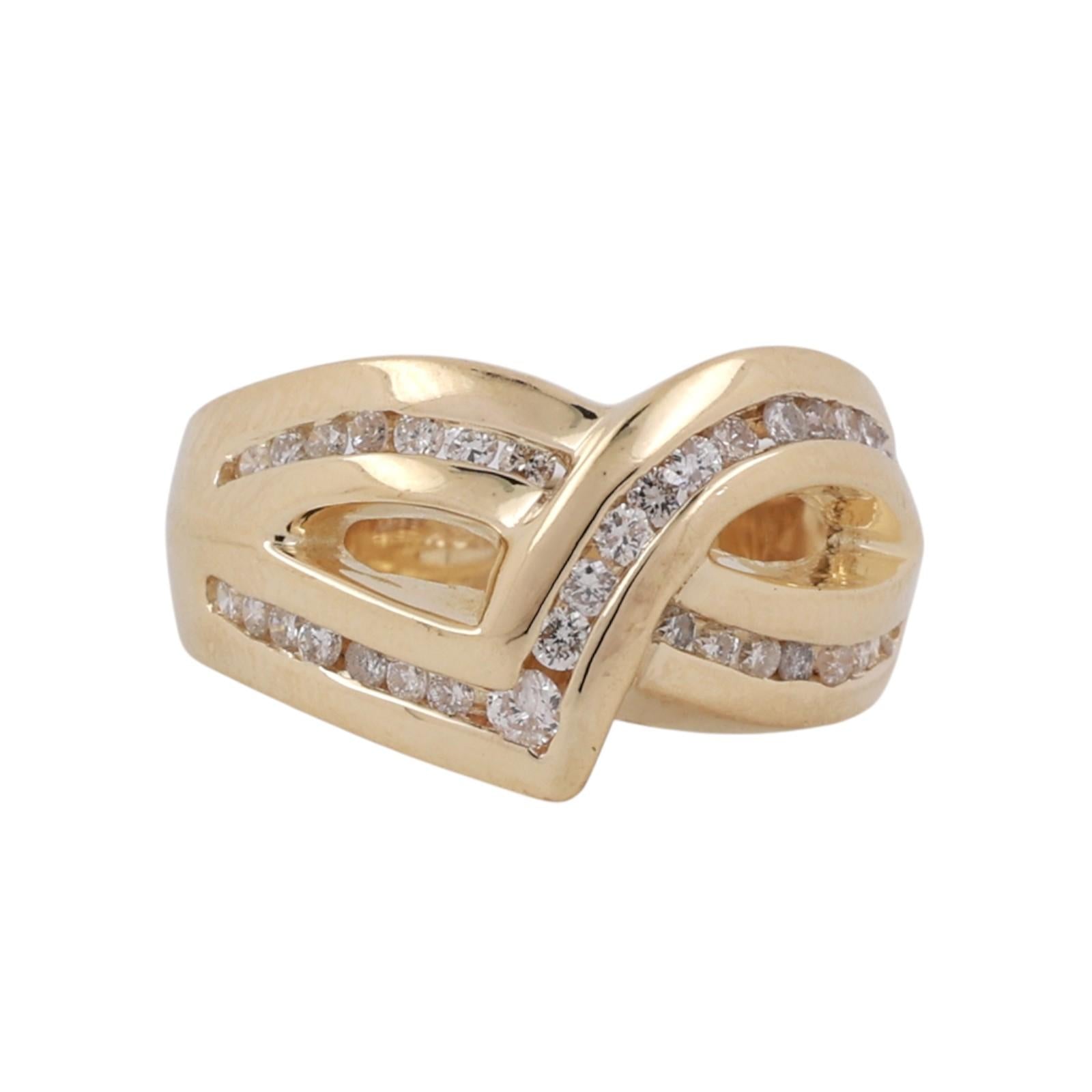 14K Yellow Gold Natural Diamond Ring 0.70CTW Channel Set Size 5.75