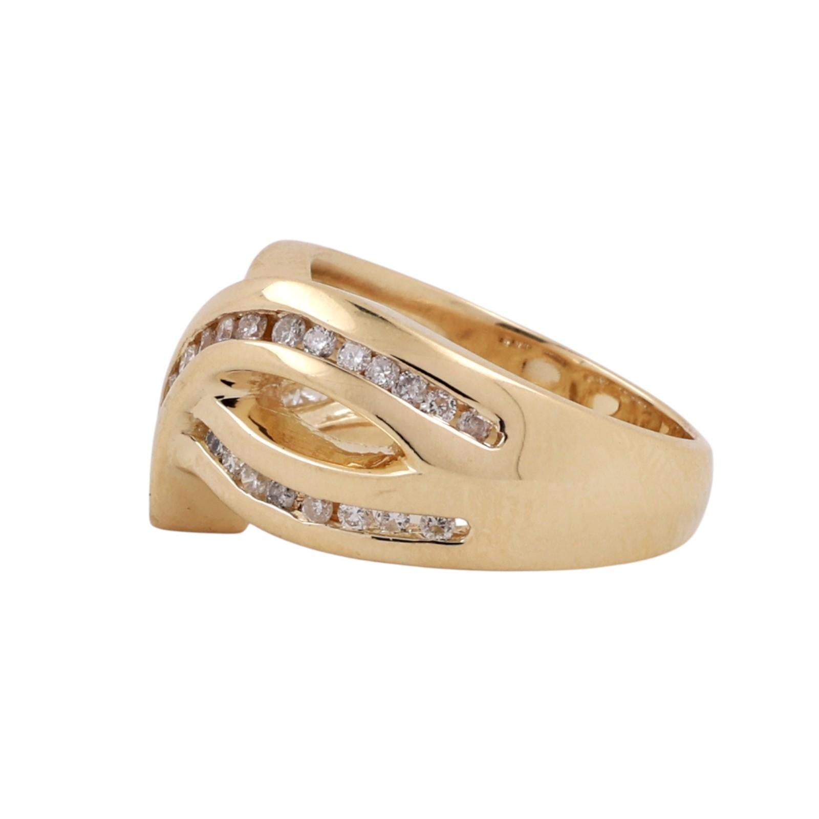 14K Yellow Gold Natural Diamond Ring 0.70CTW Channel Set Size 5.75