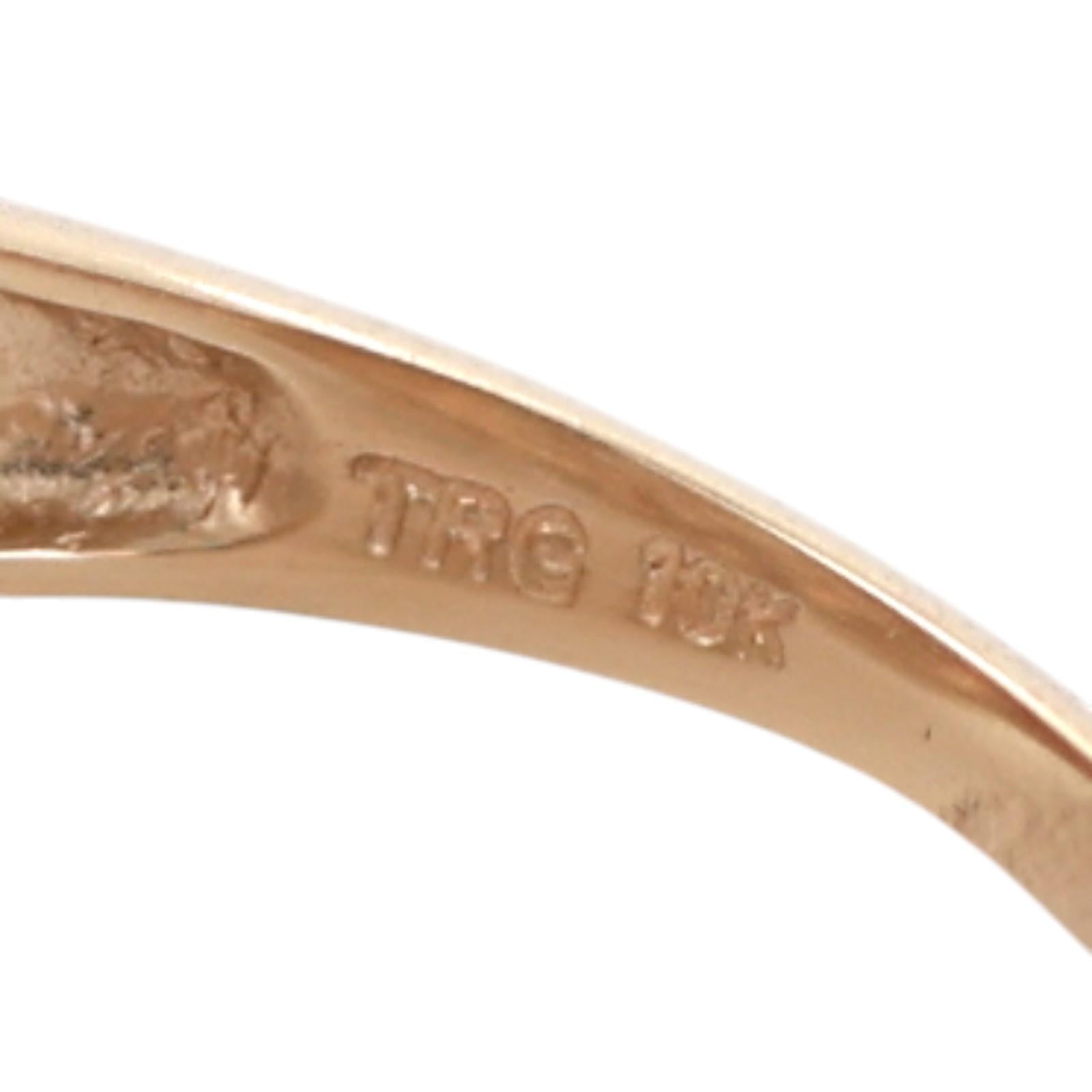 10K Two-Tone Gold 1.00CTW Round And Baguette Diamond Swirl Cluster Ring Size 7