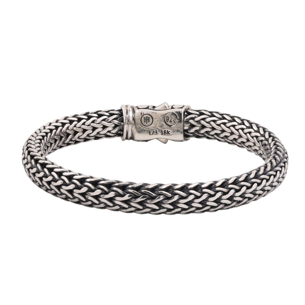 John Hardy Classic Chain Dot Bracelet Sterling Silver 1/3 18K Gold 6.5mm 7.5"