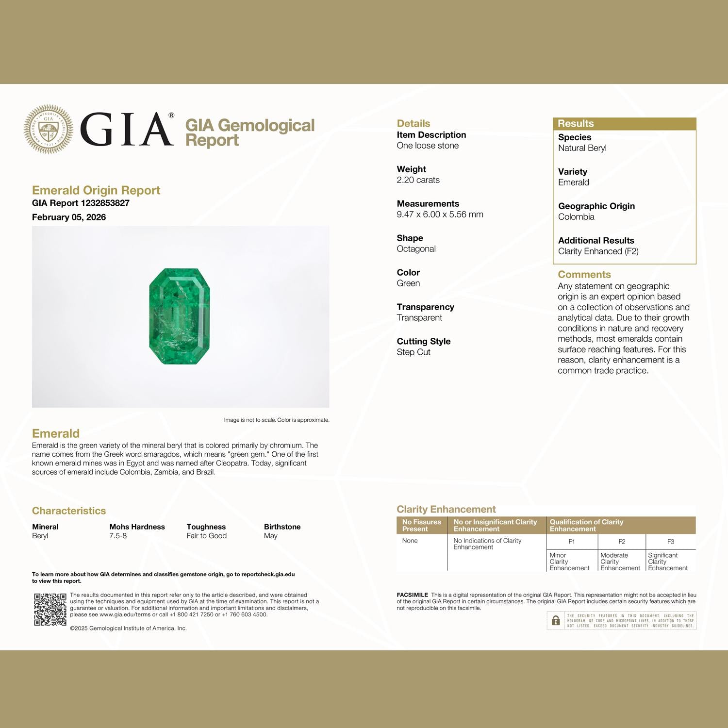 2.20CT Colombian Emerald Diamond Ring 18K Gold Sz 8.5 GIA 3.45CTW Estate