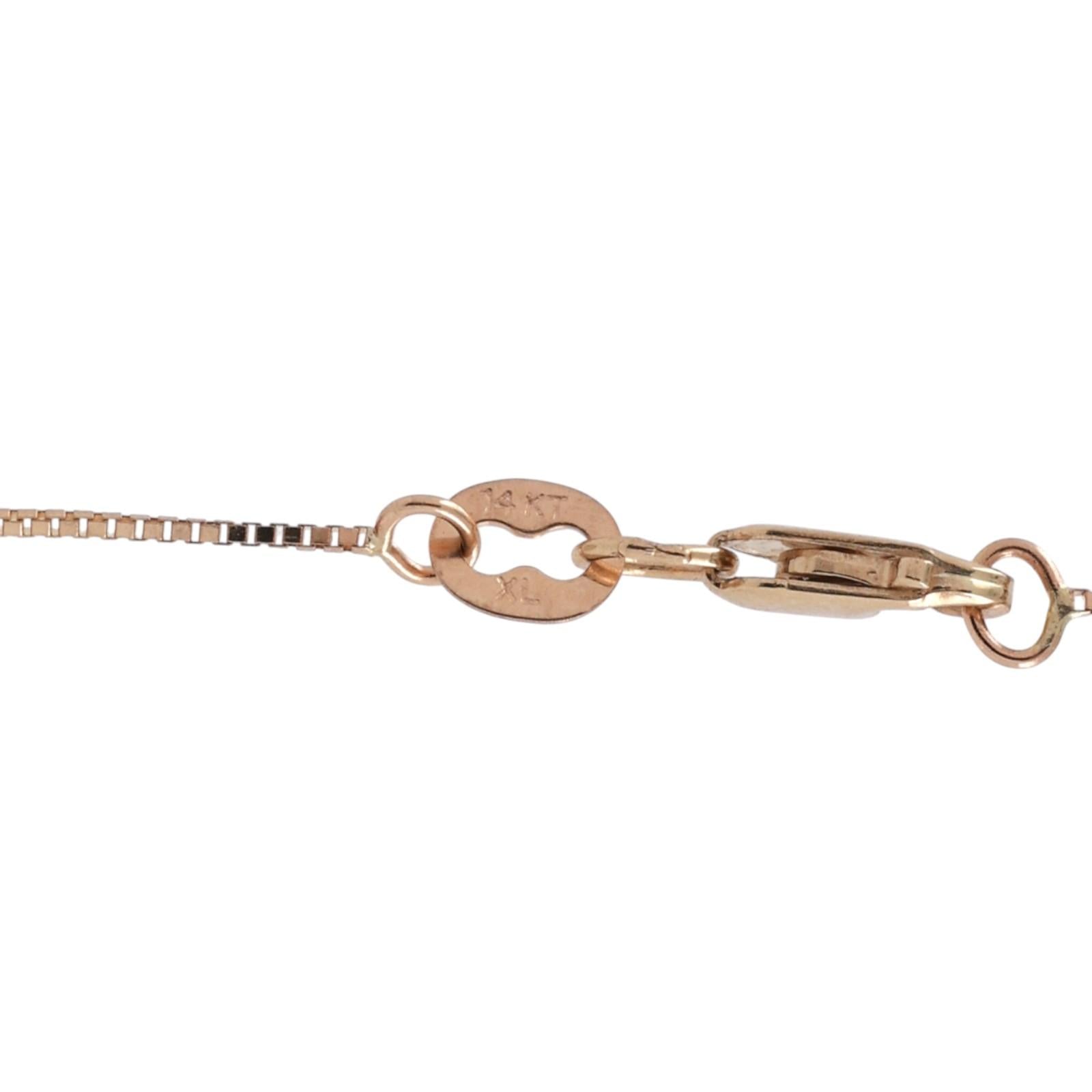 14K Yellow Gold 1.00CTW Diamond Journey Pendant Necklace 7 Stone Estate