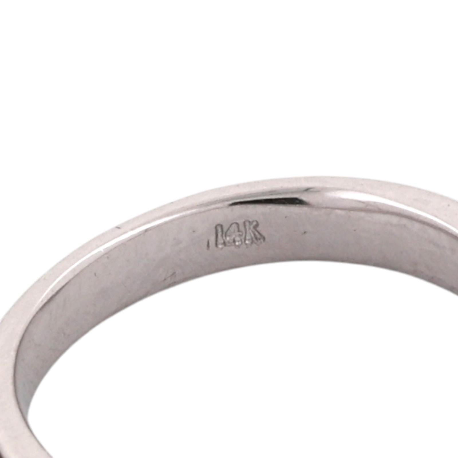 14K White Gold 1.30CTW Diamond Bridal Set 0.50CT Center Engagement Ring Sz 5.25