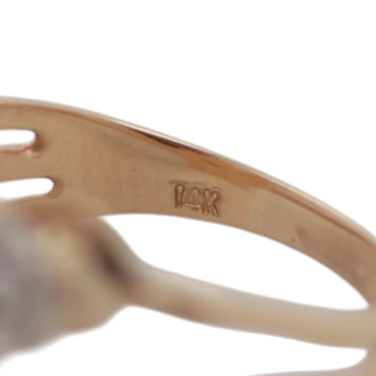 Two-Tone Gold Diamond Initial “D” Split Shank Vintage Ring 0.20ctw Size 6.25