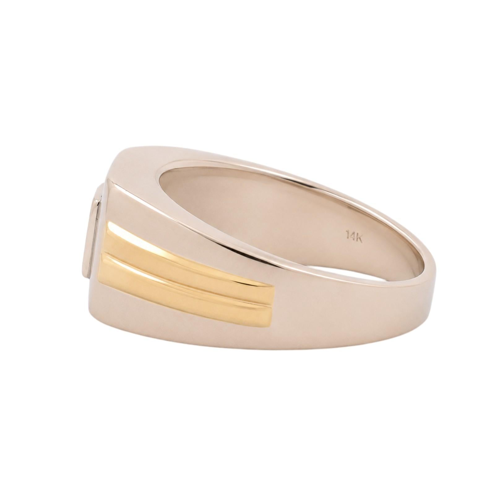 14K Two Tone Gold Sapphire Diamond Halo Men's Ring 0.46CTW Size 9.5 Estate
