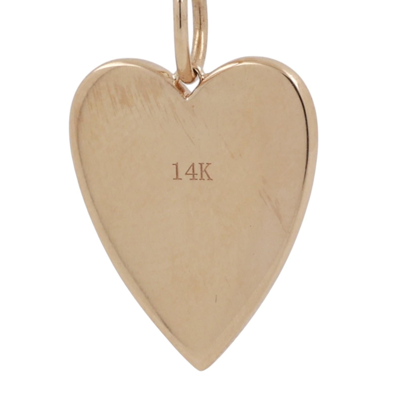Diamond LOVE YOU Heart Necklace 14K Yellow Gold 18” Chain Ladies Estate