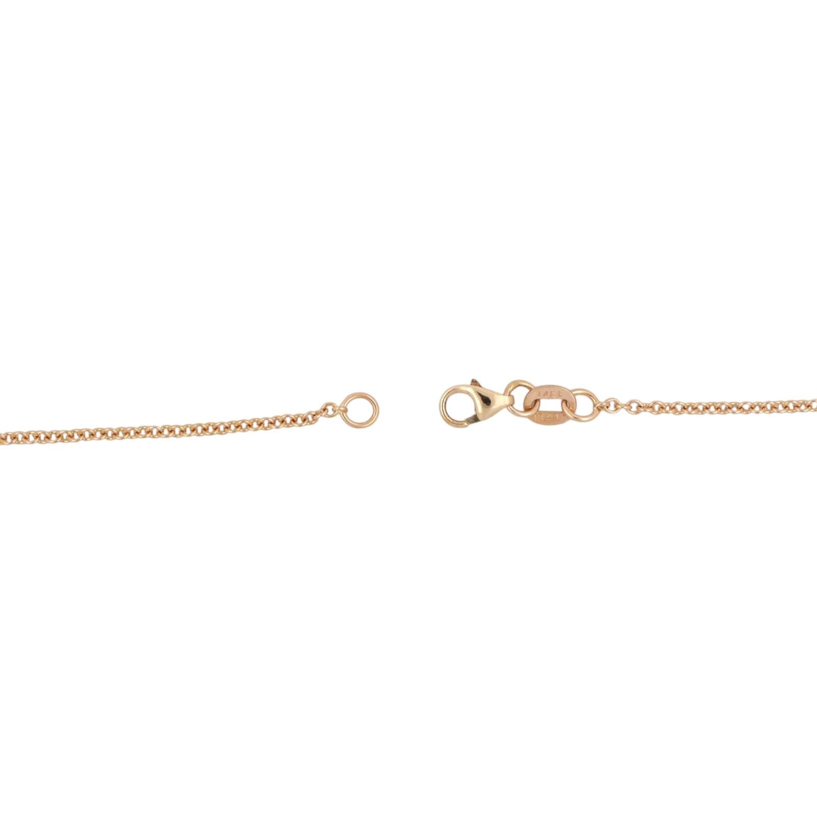 Diamond LOVE YOU Heart Necklace 14K Yellow Gold 18” Chain Ladies Estate