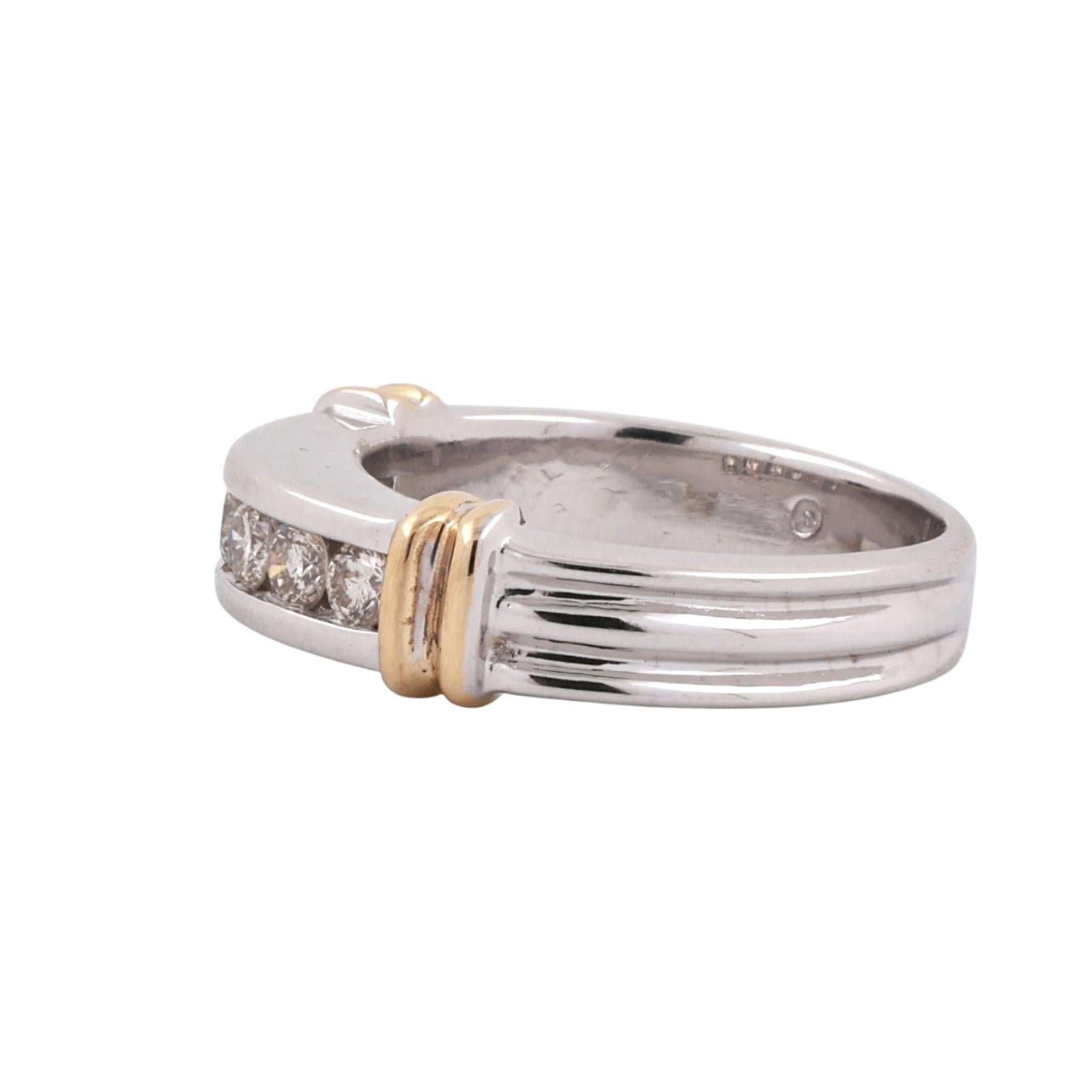 14K Two Tone Gold 0.60CTW Channel Set Diamond Band Ring Size 7.25 Unisex