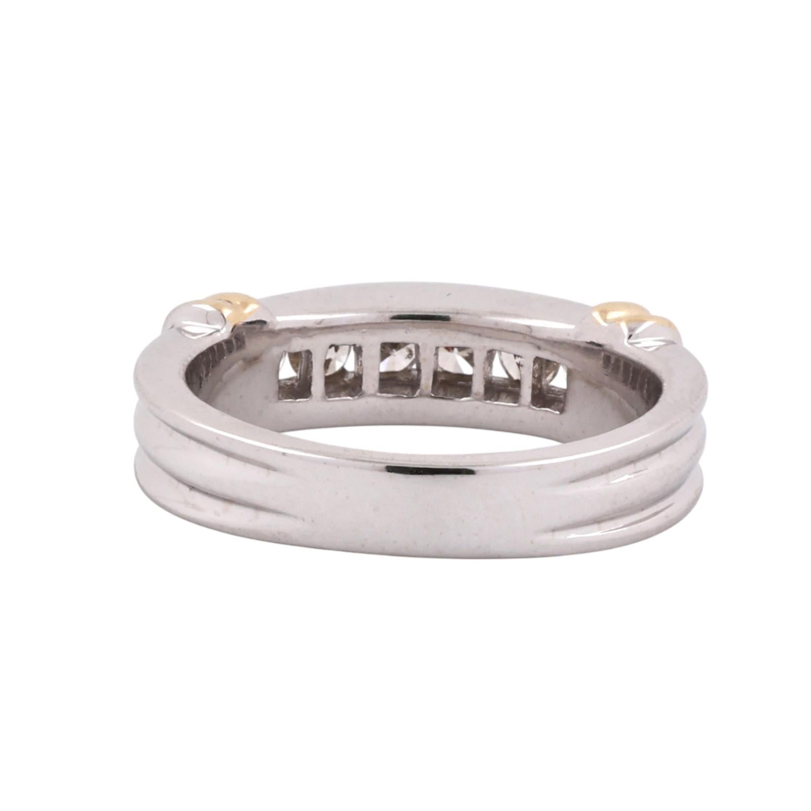 14K Two Tone Gold 0.60CTW Channel Set Diamond Band Ring Size 7.25 Unisex