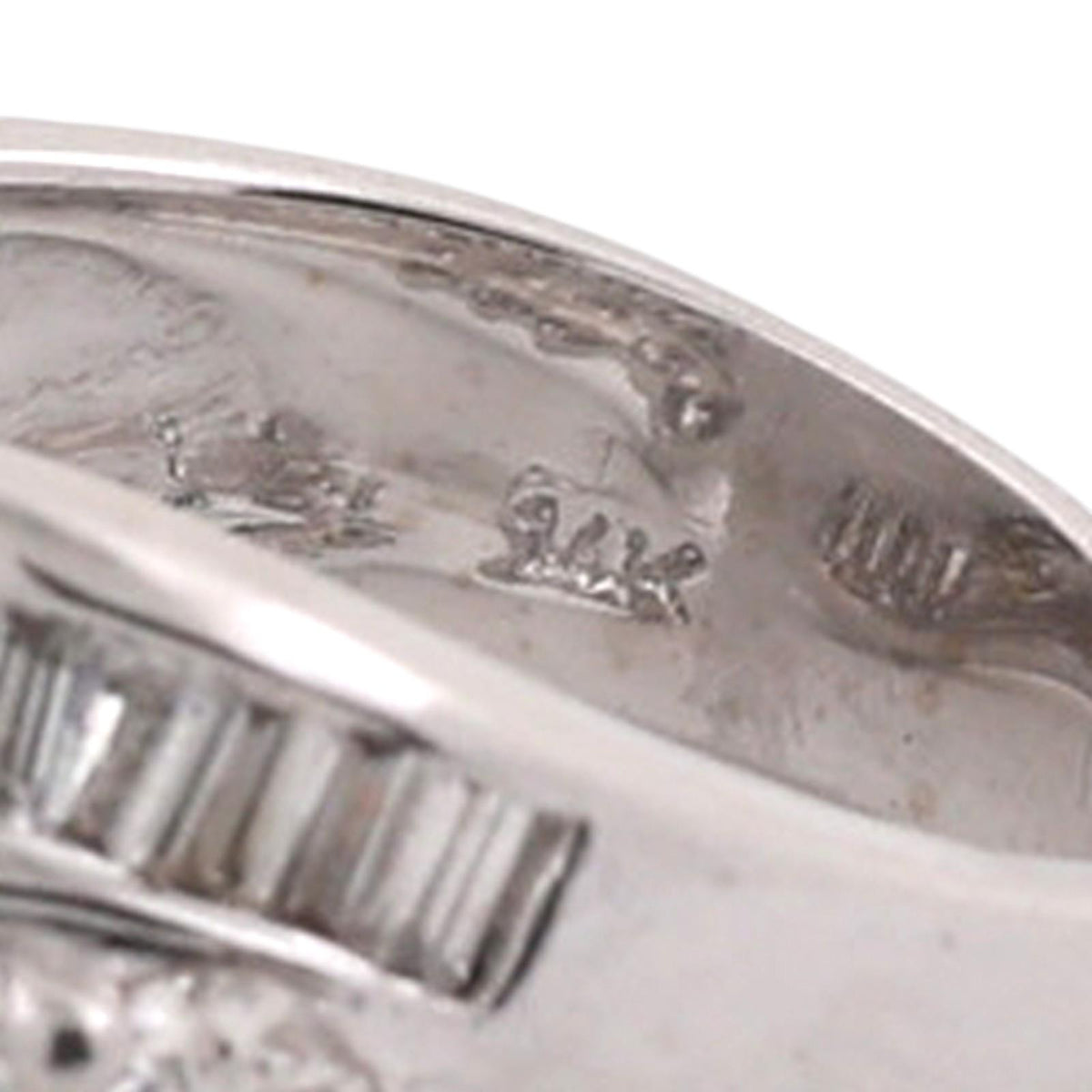 Natural Diamond Swirl Ring 14K White Gold 2.50 CTW Round Baguette Size 6.25