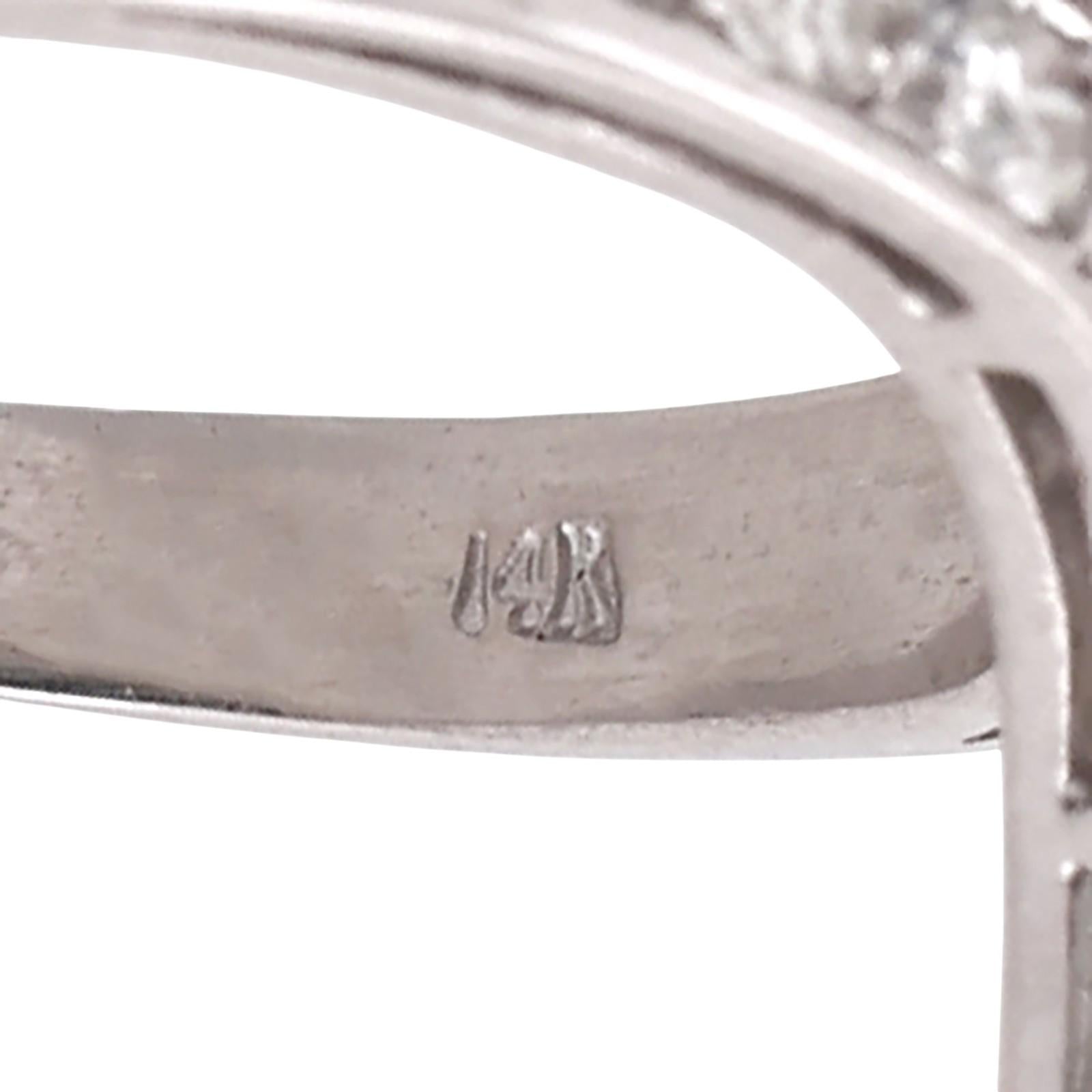 14K White Gold 4.80CT Aquamarine and 1.55CTW Diamond Cocktail Ring Size 9