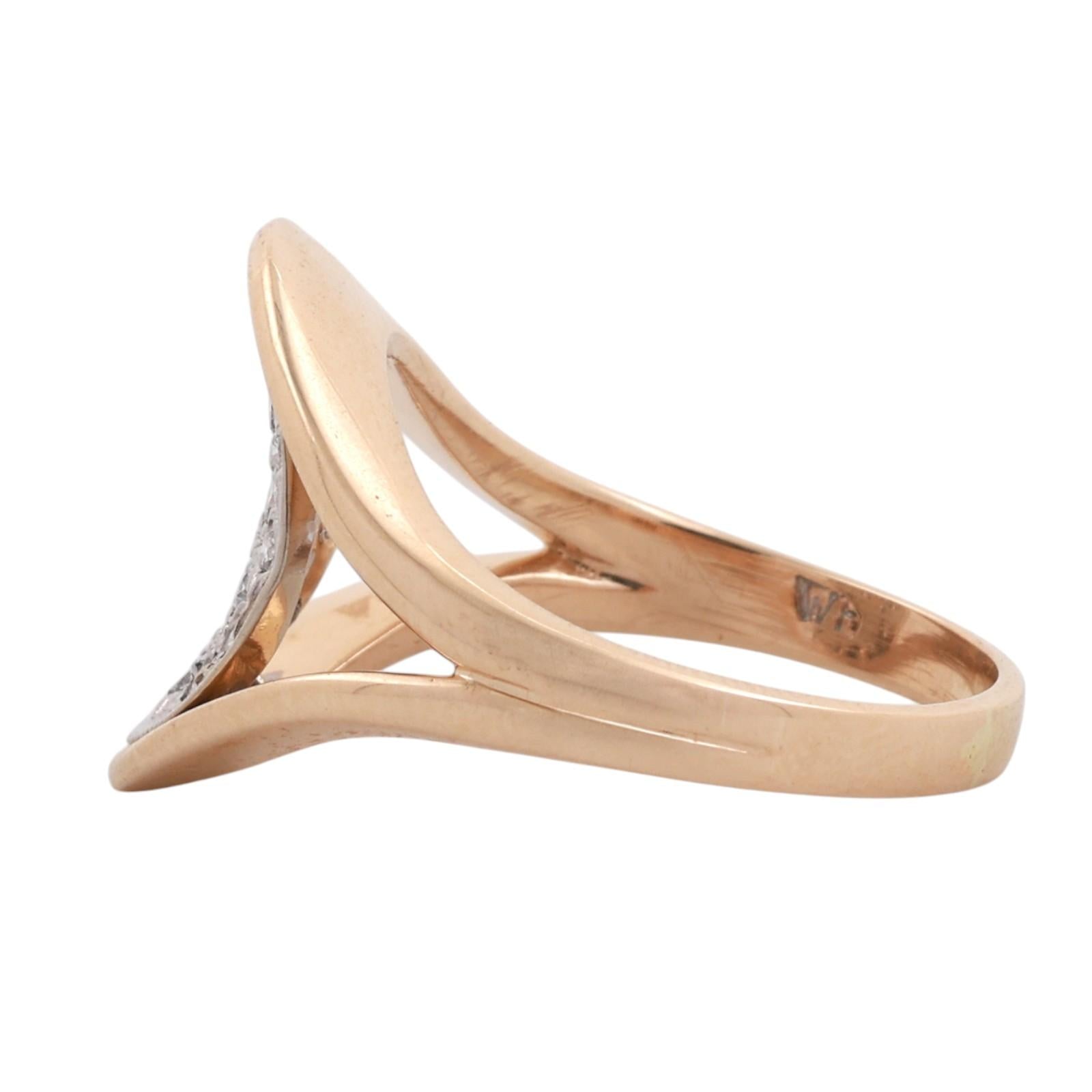 14K Two Tone Gold 0.80CTW Diamond Cluster Openwork Cocktail Ring Size 8.75