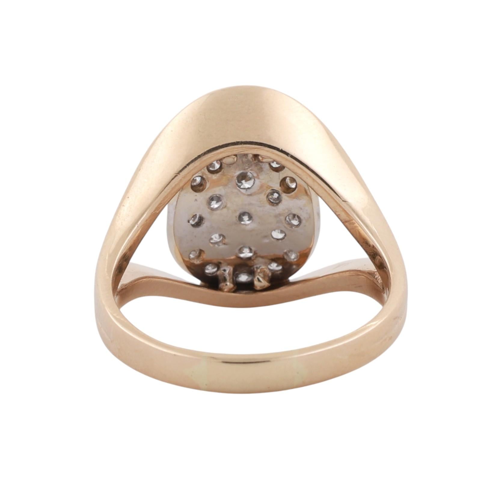 14K Two Tone Gold 0.80CTW Diamond Cluster Openwork Cocktail Ring Size 8.75