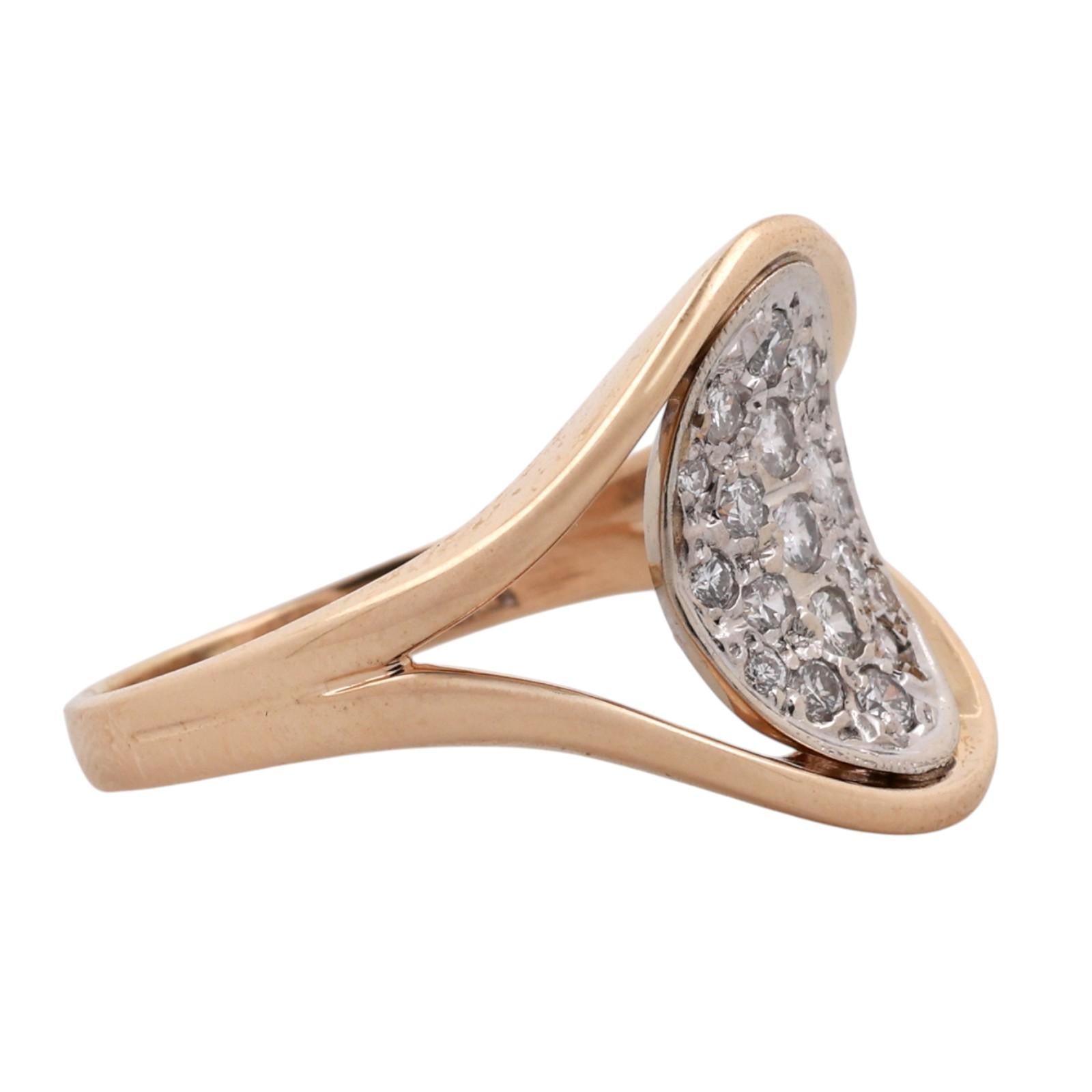 14K Two Tone Gold 0.80CTW Diamond Cluster Openwork Cocktail Ring Size 8.75