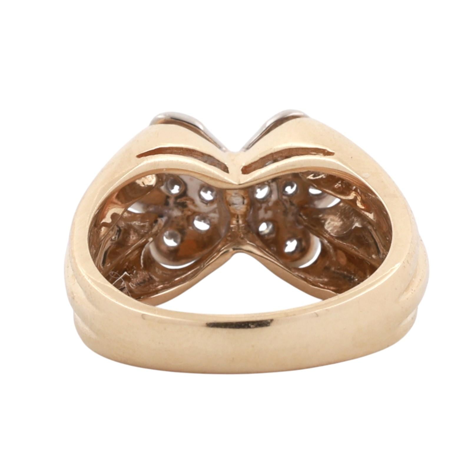 Yellow Gold 0.40CTW Diamond Flower Cluster Ring Size 7.25 Estate