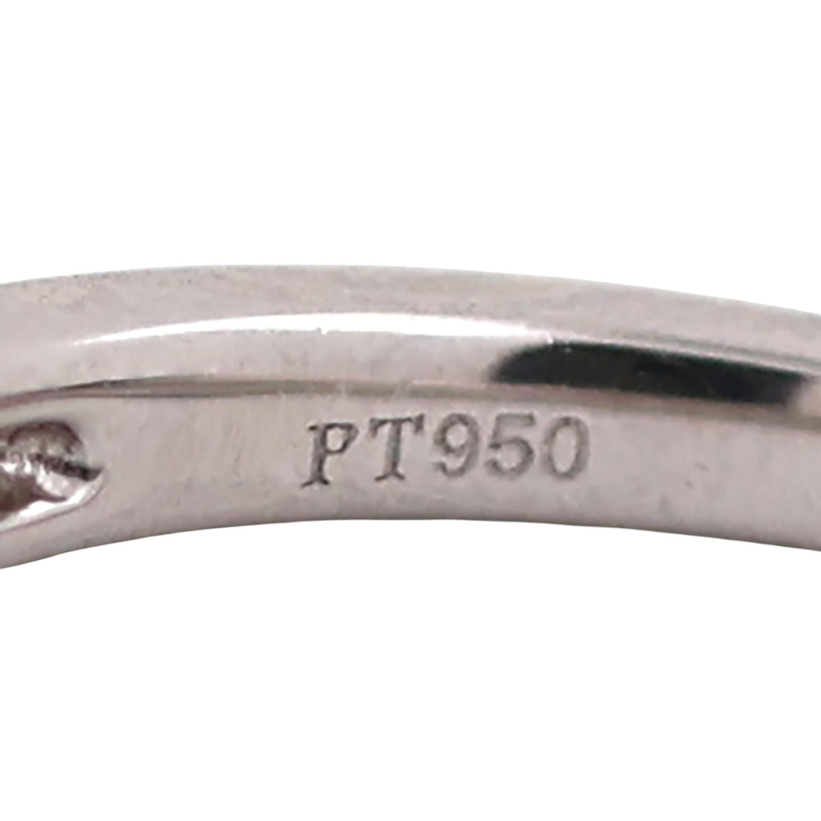 PT950 Platinum 0.33CTW Diamond Wedding Band Ring Size 7 Milgrain