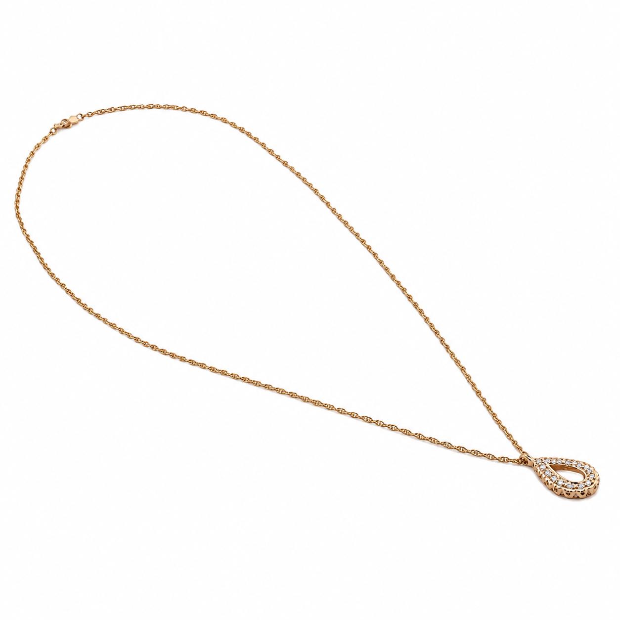 Yellow Gold 0.14 CTW Natural Diamond Teardrop Pendant Necklace 20"