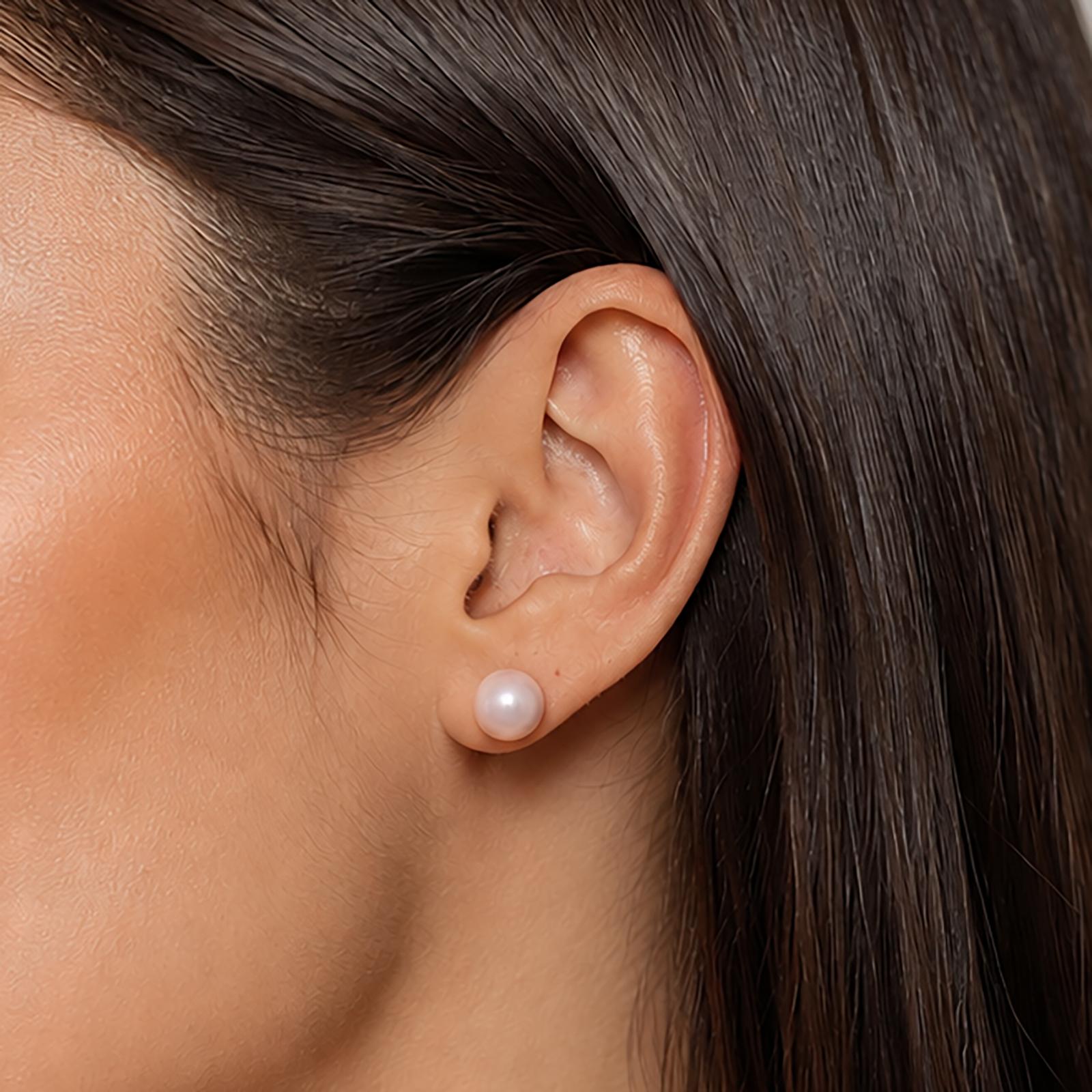 14K Yellow Gold 10mm Lavender Cultured Freshwater Pearl Stud Earrings