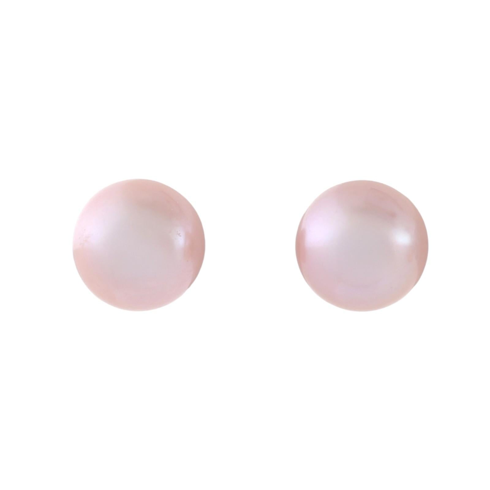 14K Yellow Gold 10mm Lavender Cultured Freshwater Pearl Stud Earrings