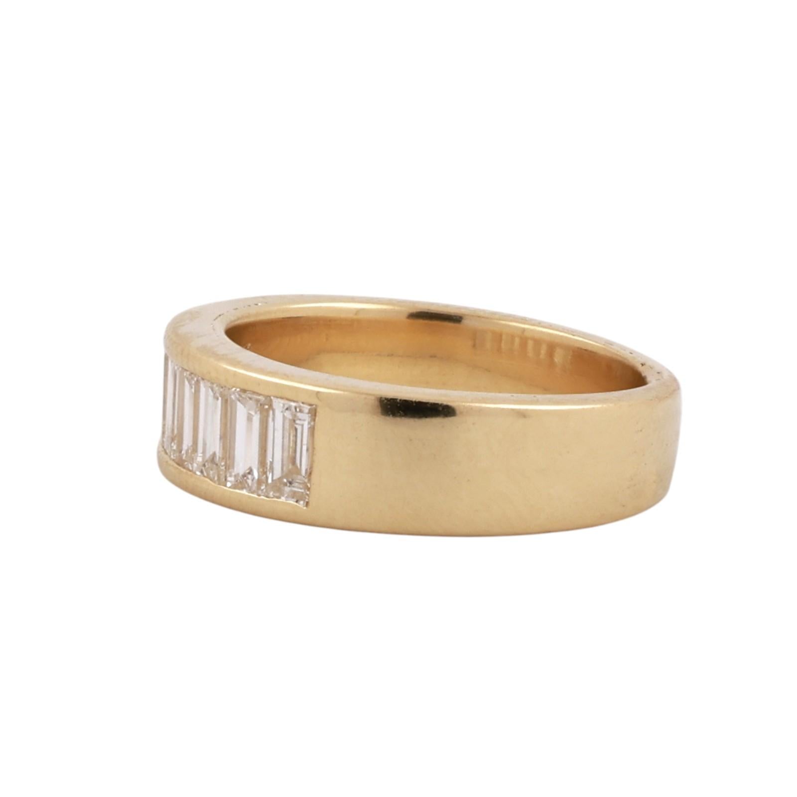18K Yellow Gold 0.55CTW Baguette Diamond Band Ring Size 4.75