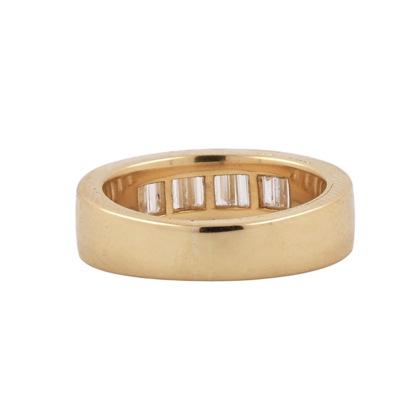 18K Yellow Gold 0.55CTW Baguette Diamond Band Ring Size 4.75