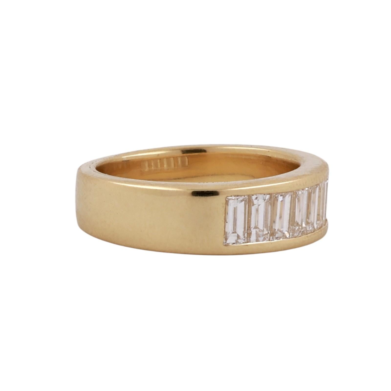 18K Yellow Gold 0.55CTW Baguette Diamond Band Ring Size 4.75