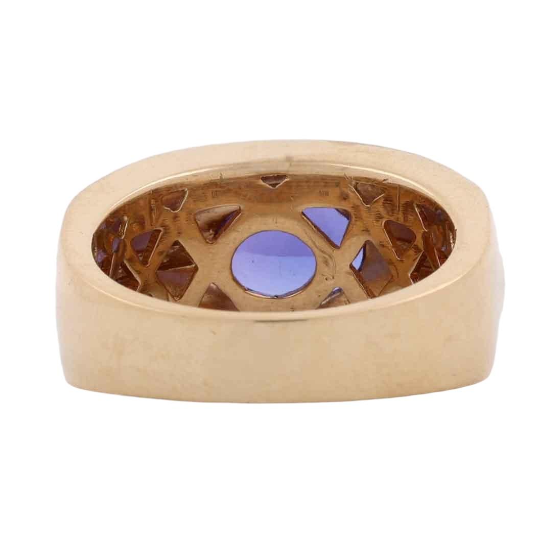 14K Vintage Tanzanite Diamond Men's Ring 4.95CTW Estate Size 10