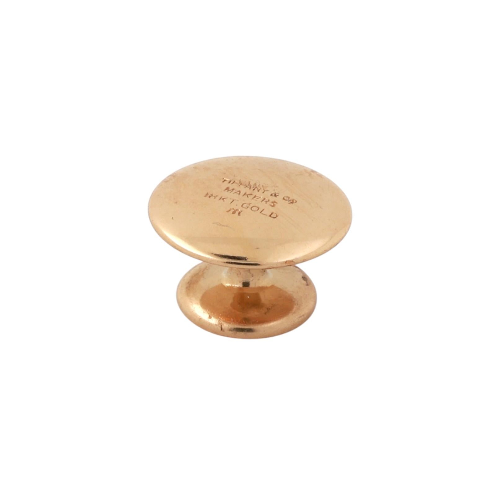 Vintage Tiffany & Co. 18K Yellow Gold Collar Button Men Estate
