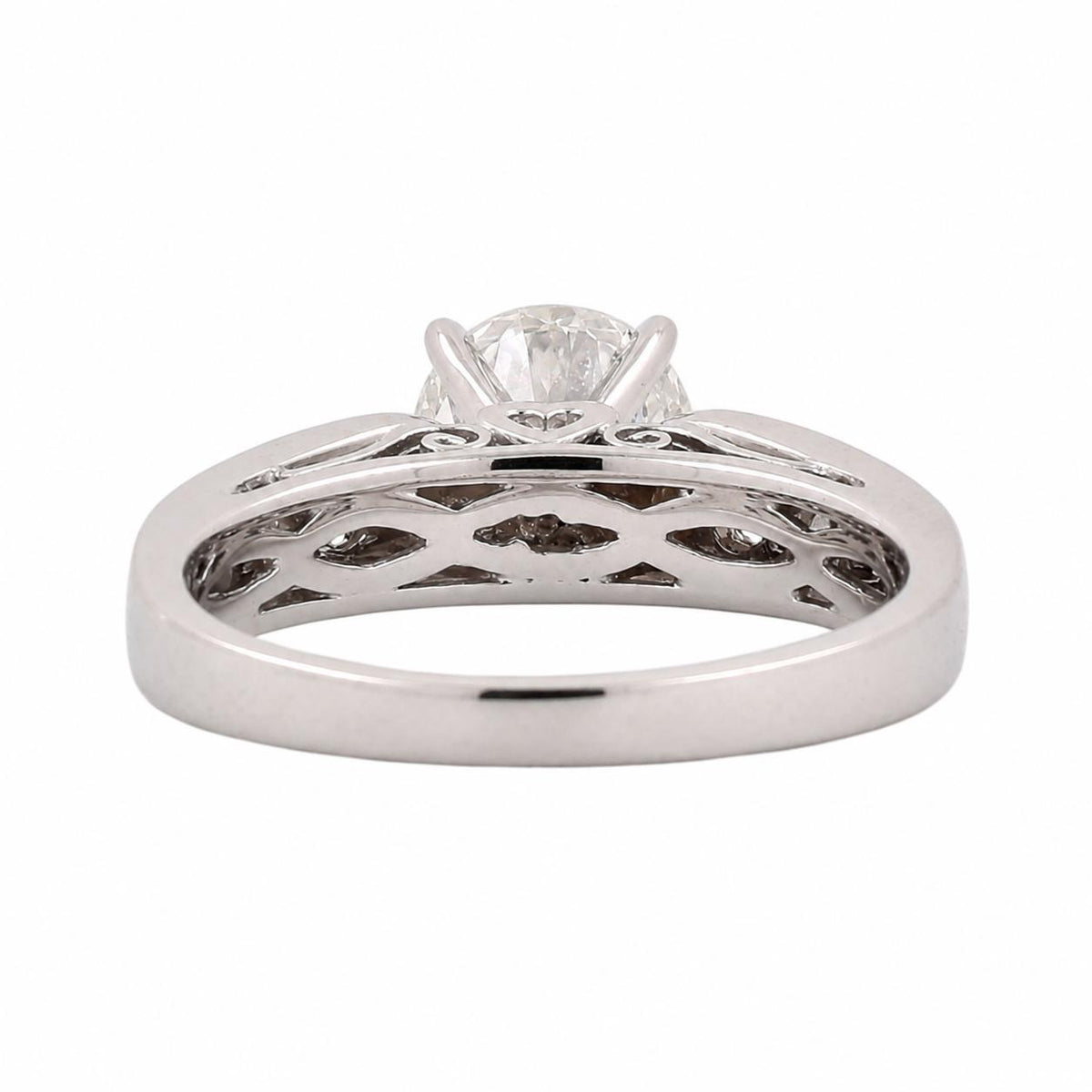 1.35 CT Natural Diamond 14K White Gold Round Engagement Ring 1.95 CTW SIze 7