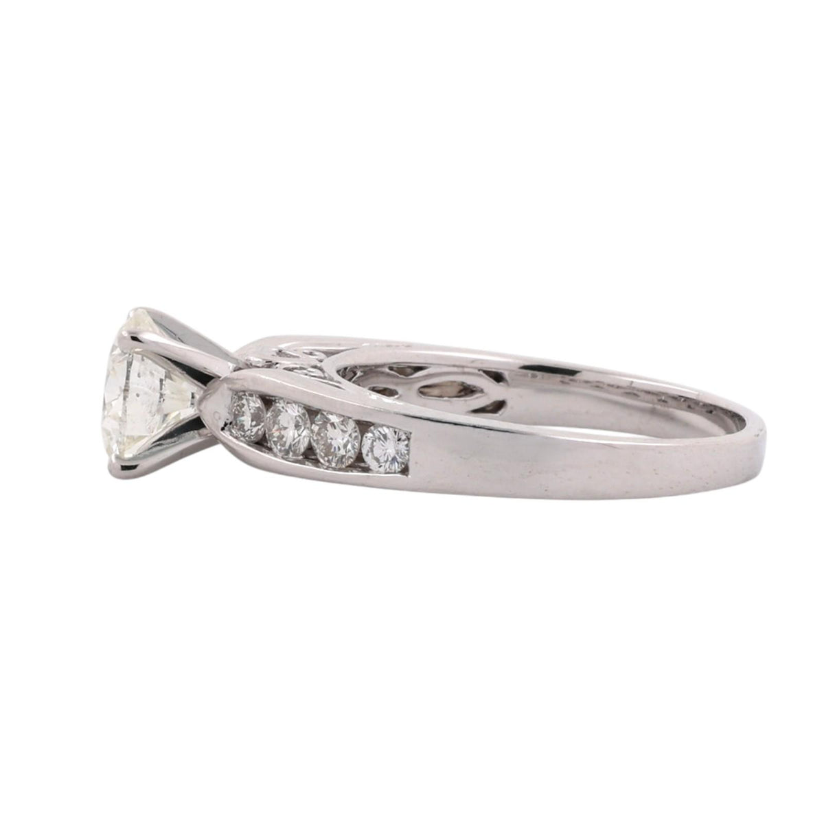 1.35 CT Natural Diamond 14K White Gold Round Engagement Ring 1.95 CTW SIze 7