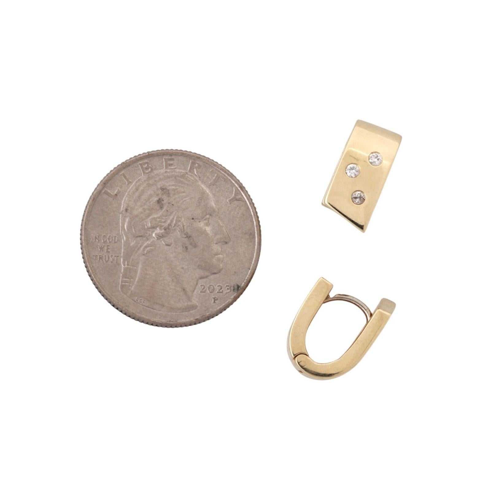 14K Yellow Gold 0.15CTW Diamond Huggie Hoop Earrings