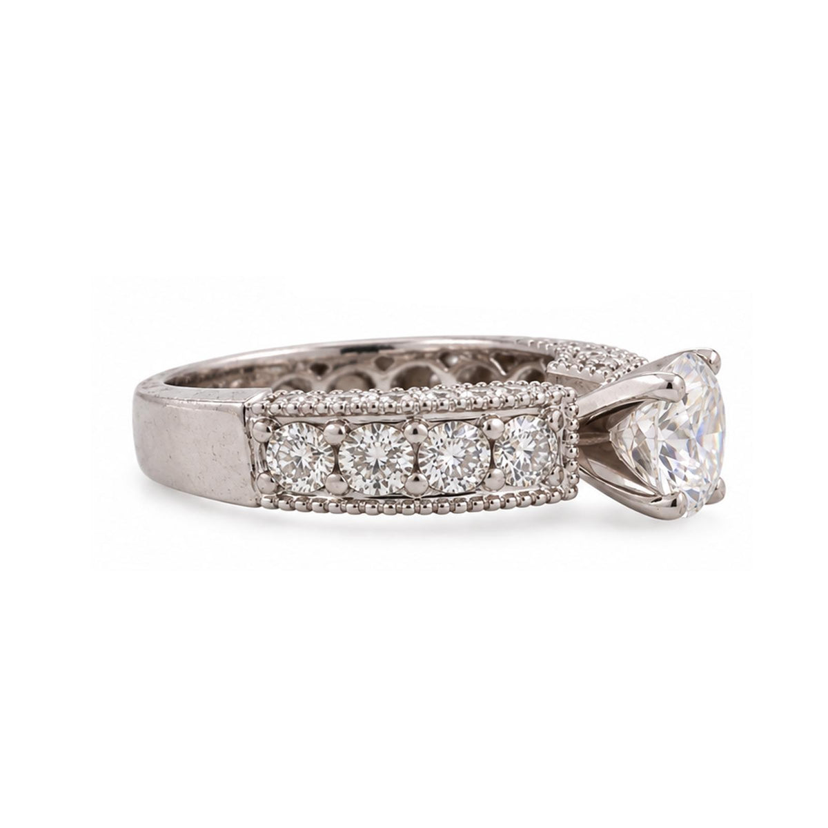 GIA Natural Diamond Engagement Ring Platinum 2.52 CTW 1.52 CT H VS2 Round