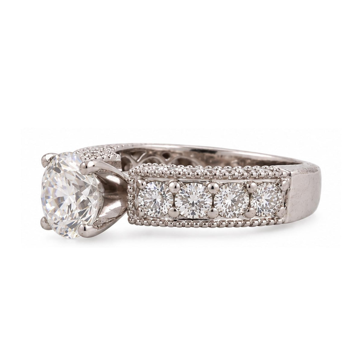 GIA Natural Diamond Engagement Ring Platinum 2.52 CTW 1.52 CT H VS2 Round