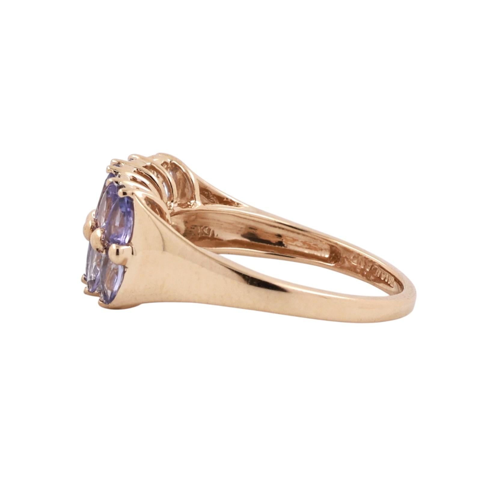 14K Yellow Gold 2.05CTW Pear Cut Tanzanite Diamond Ring Size 7.25