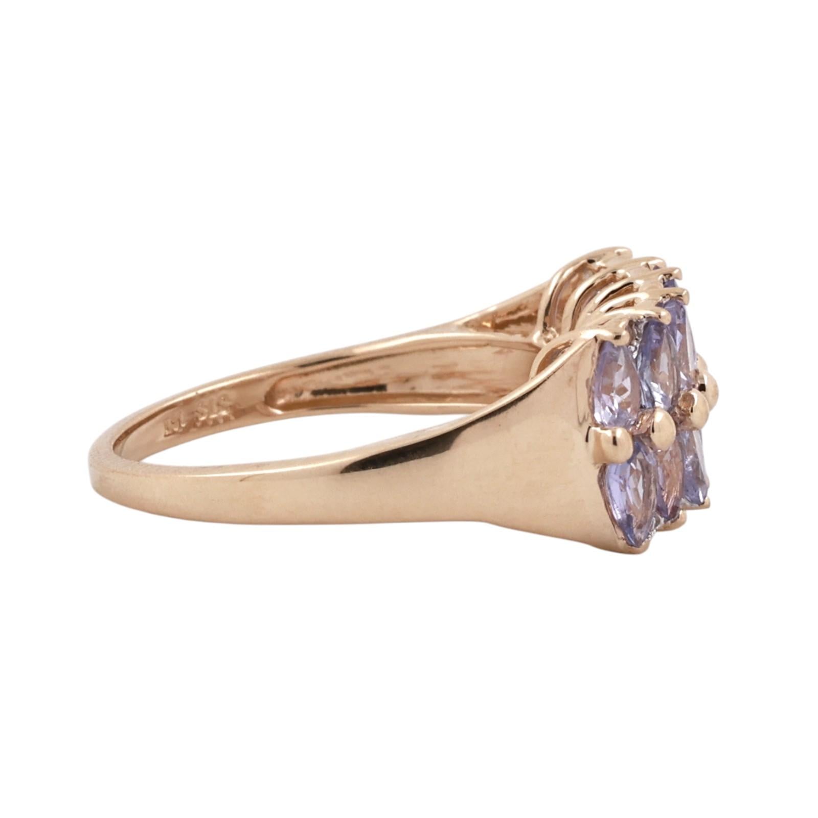 14K Yellow Gold 2.05CTW Pear Cut Tanzanite Diamond Ring Size 7.25