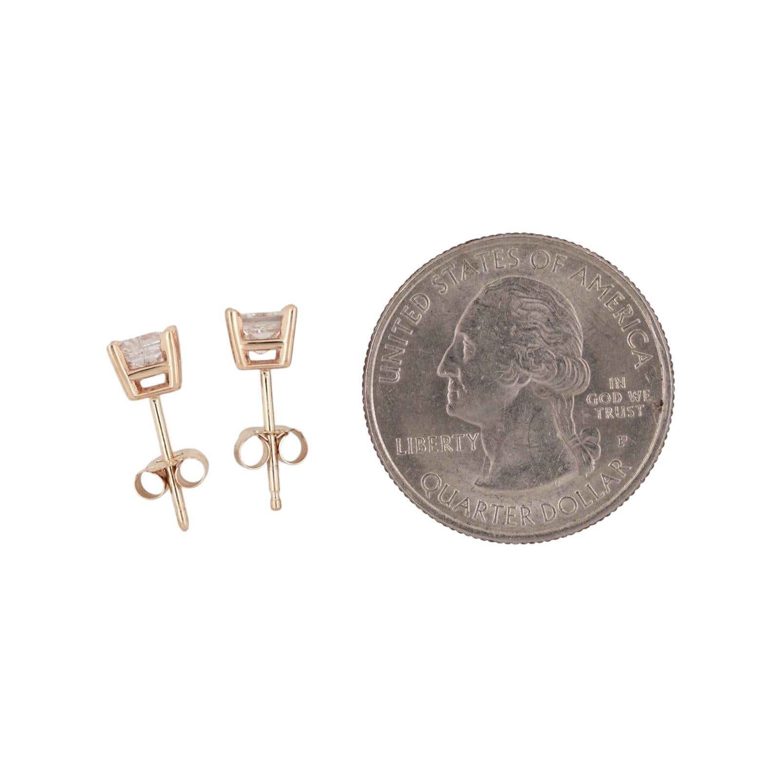 14K Yellow Gold 0.32CTW Round Brilliant Diamond Stud Earrings