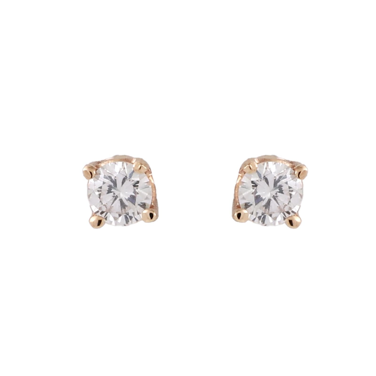 14K Yellow Gold 0.32CTW Round Brilliant Diamond Stud Earrings