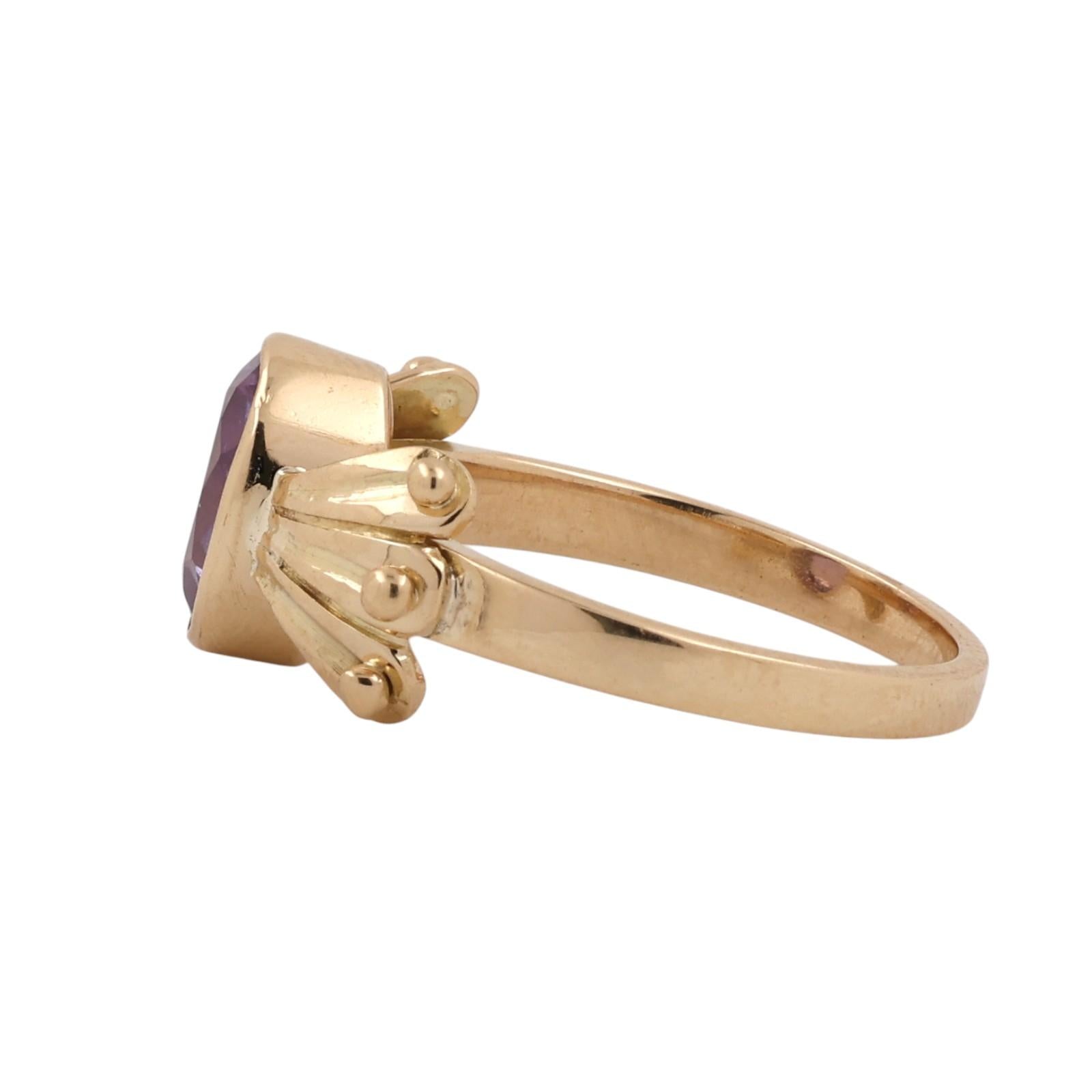 Color Change Lab Created Alexandrite Ring Yellow Gold 2.50CT Size 8.25 Estate