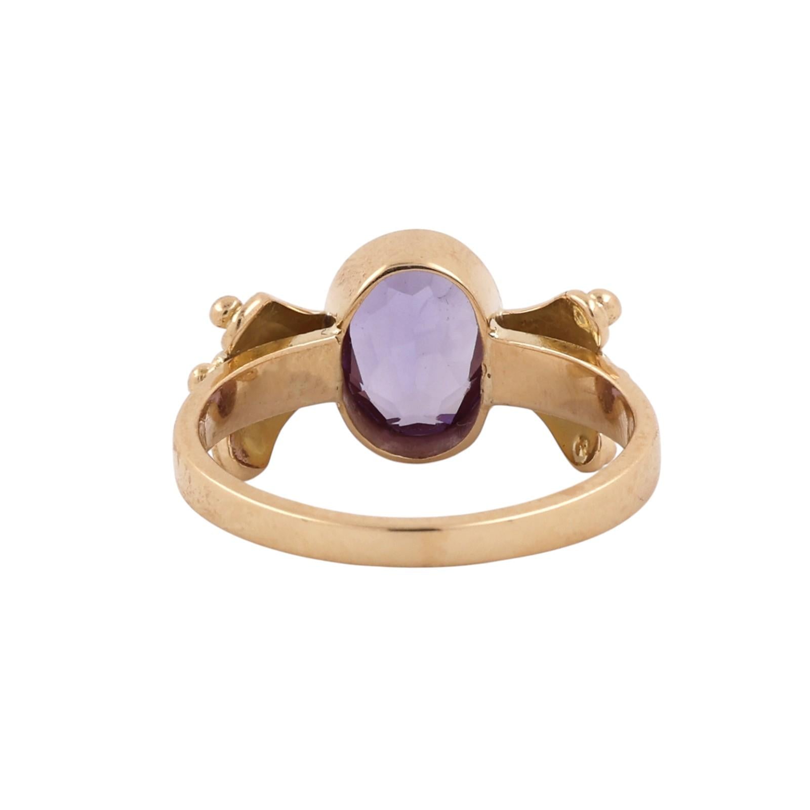 Color Change Lab Created Alexandrite Ring Yellow Gold 2.50CT Size 8.25 Estate