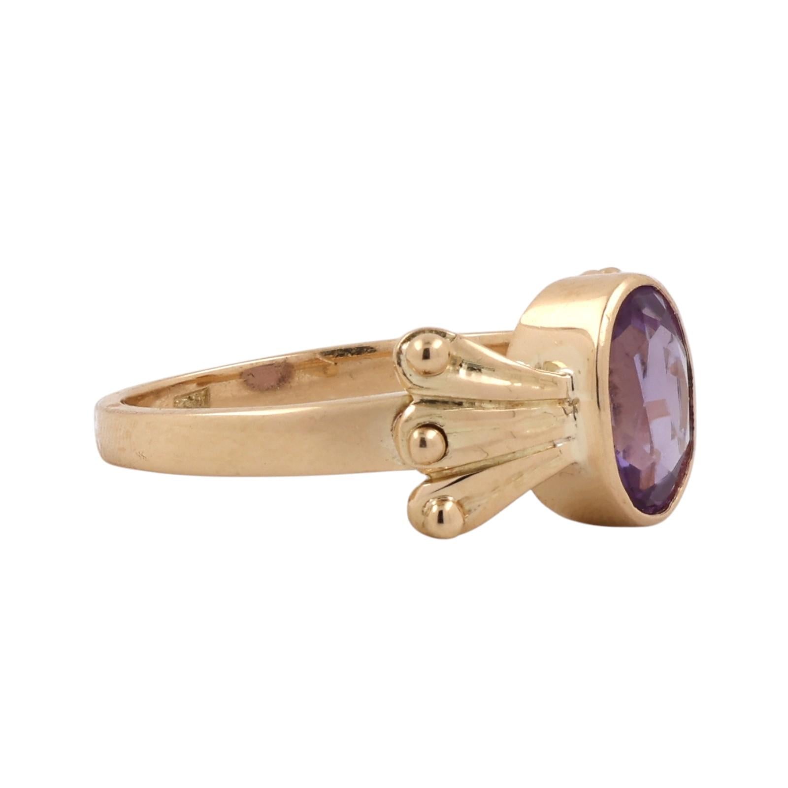 Color Change Lab Created Alexandrite Ring Yellow Gold 2.50CT Size 8.25 Estate