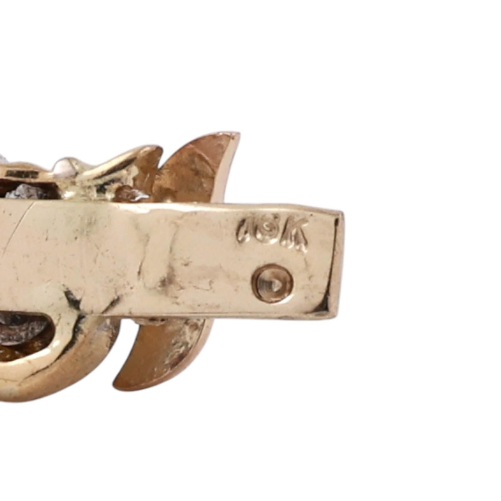 18K Two Tone Gold 5.00CTW Natural Diamond Bracelet 7.5" Estate Italy