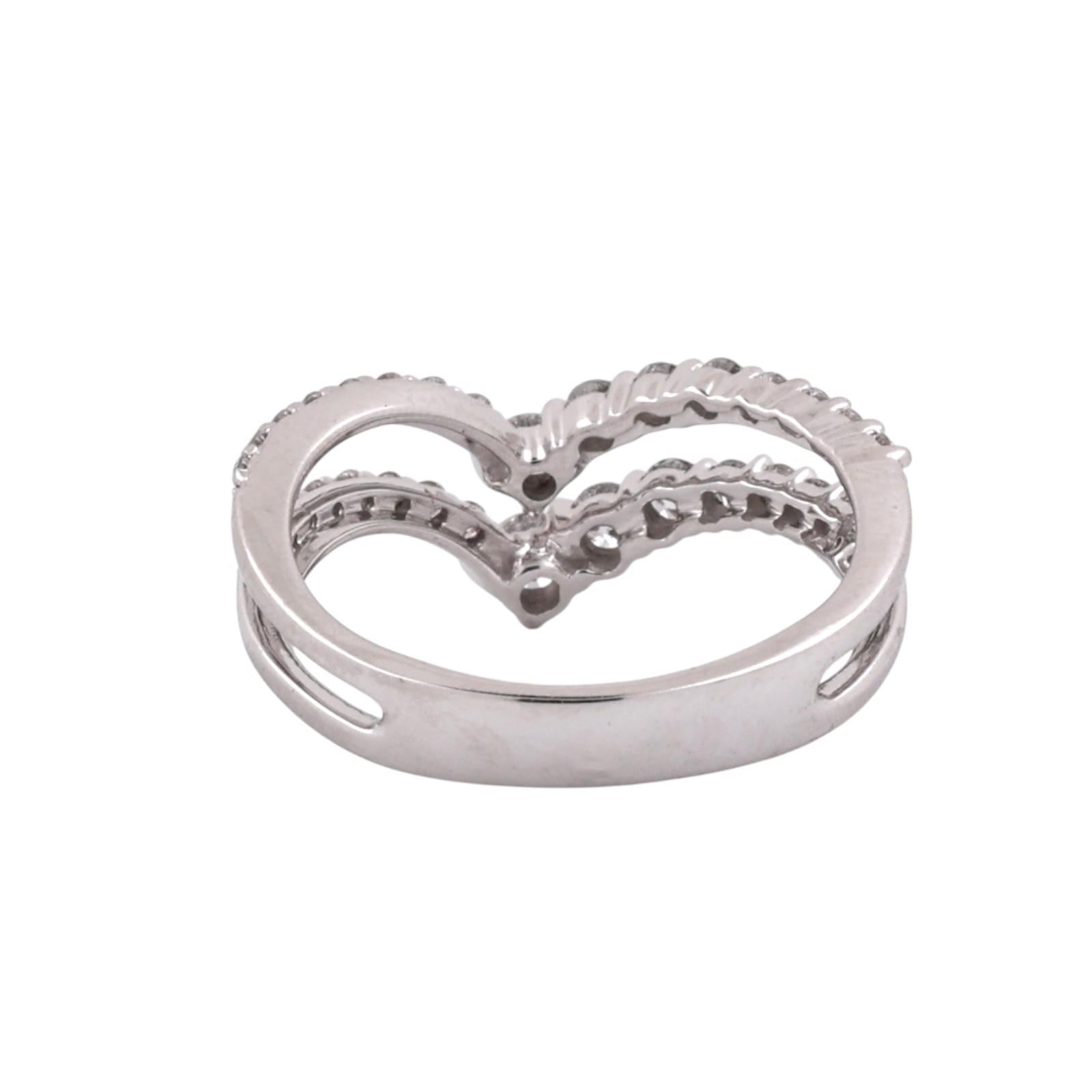 14K White Gold 1.00CTW Diamond Chevron Wrap Ring Guard Enhancer Size 7.5