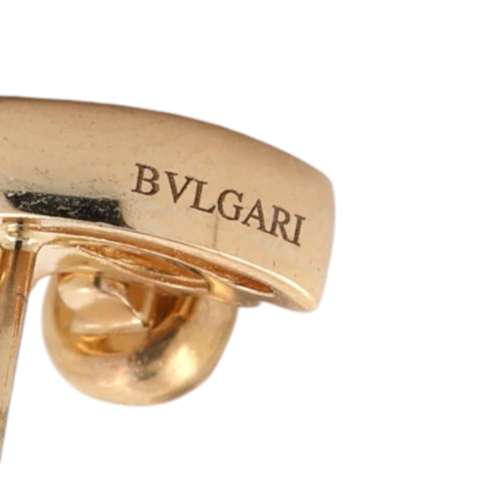 BVLGARI Vintage Akoya Pearl Drop Earrings 18K Yellow Gold Italy 1990s