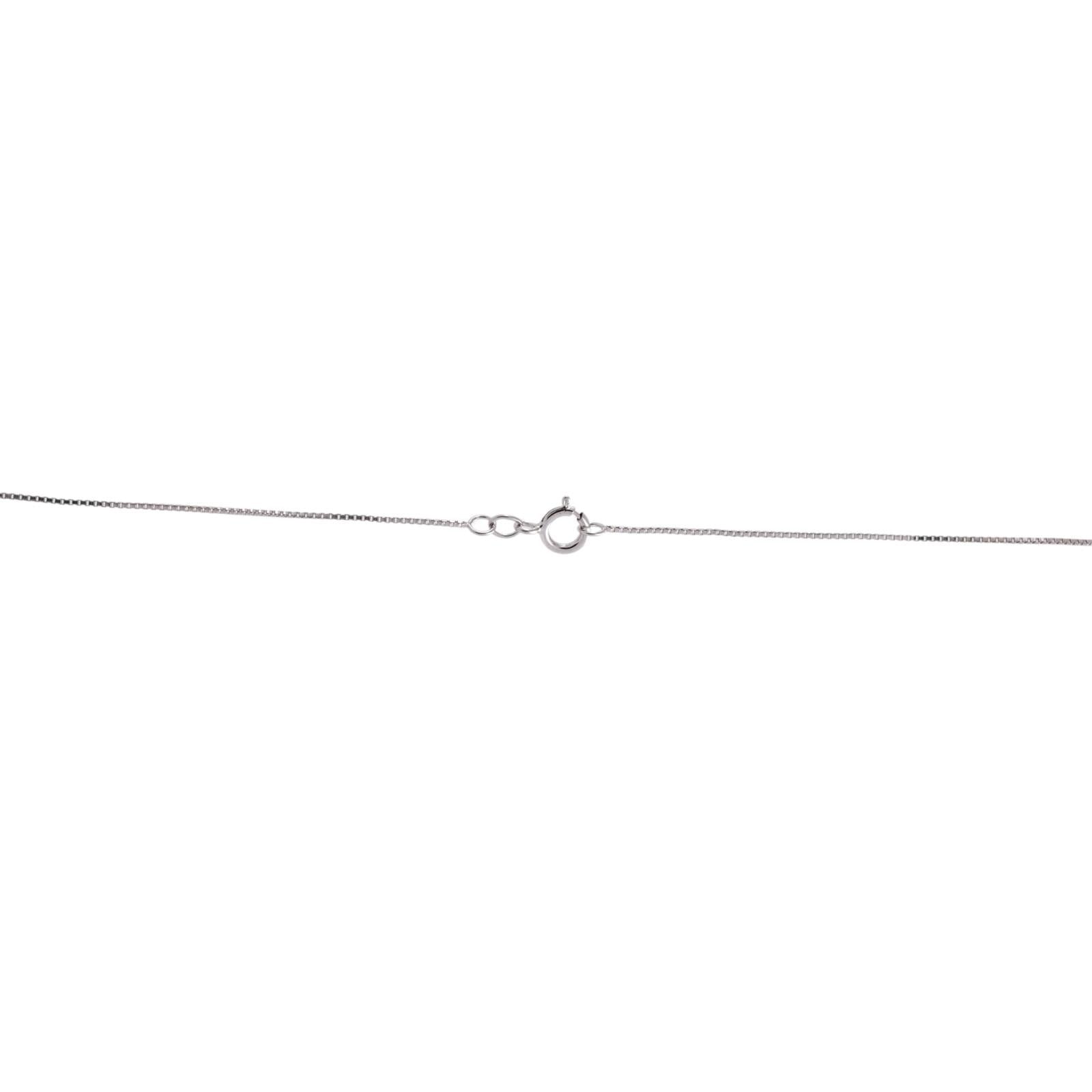 14K White Gold 0.50CTW Diamond Circle Pendant Necklace 19.5" Round Brilliant