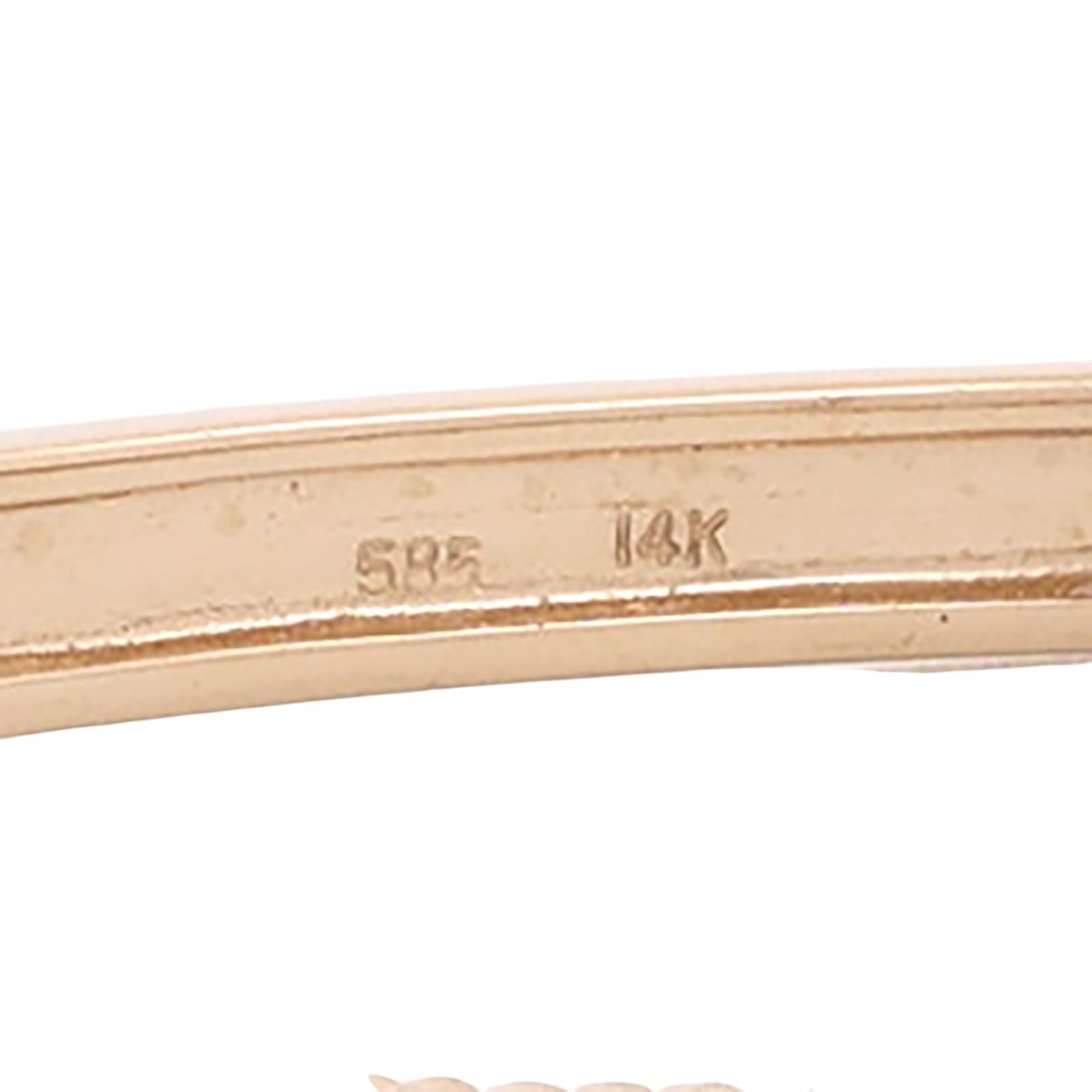 14K Yellow Gold Ruby Diamond Bangle Bracelet 1.05CTW 6.75"