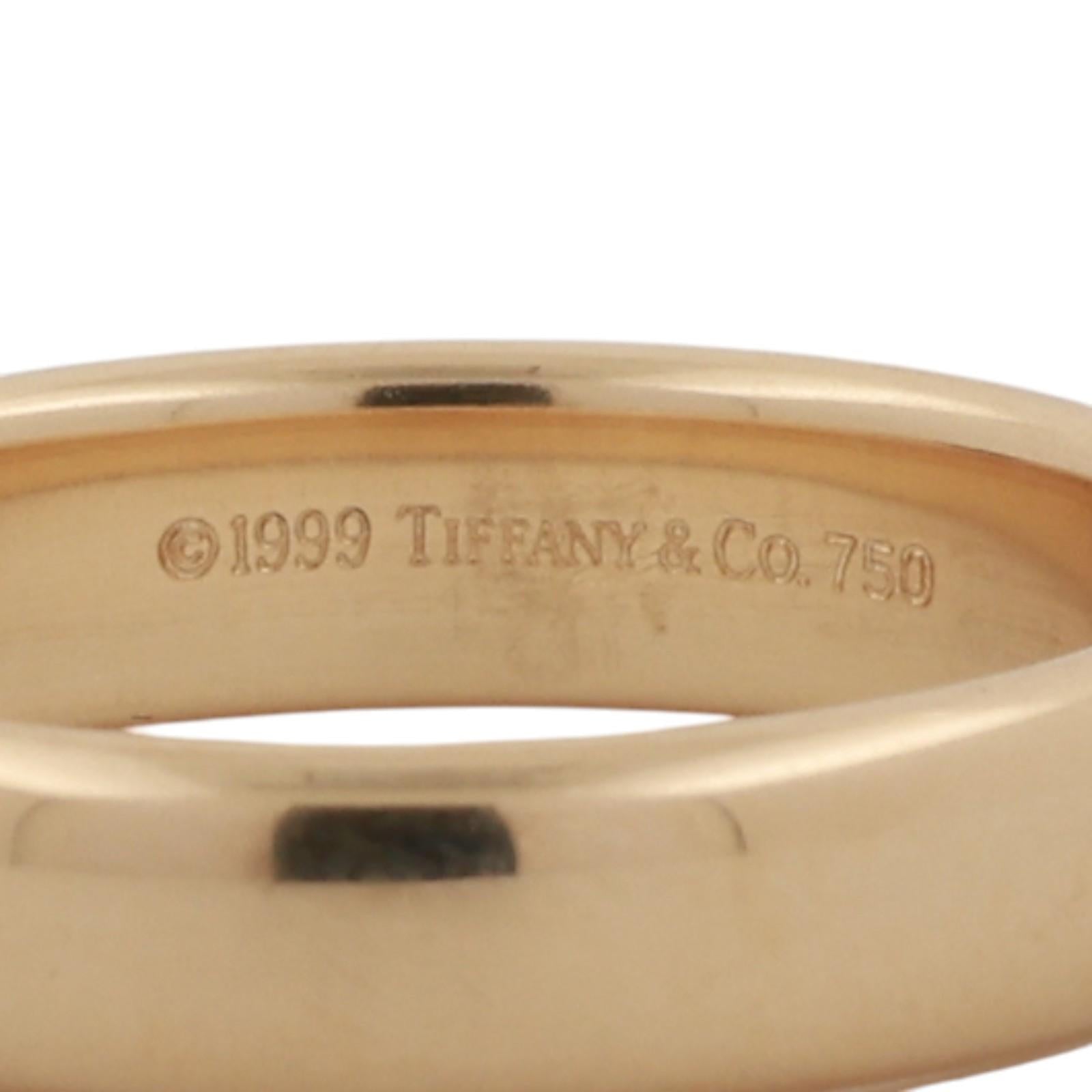 Tiffany & Co. 18K Yellow Gold 4.5mm Comfort Fit Wedding Band Ring Size 8