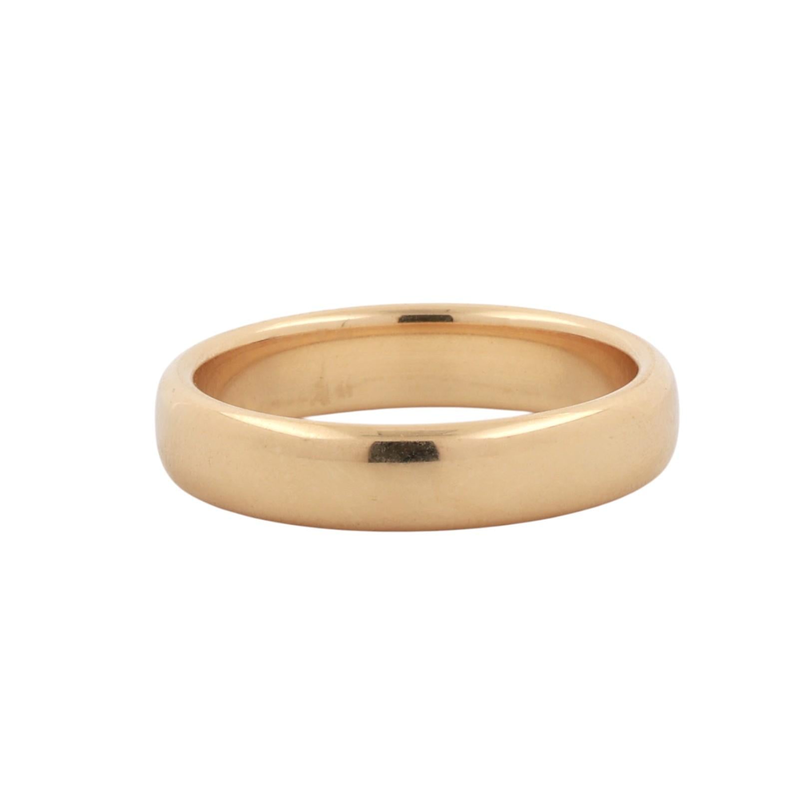 Tiffany & Co. 18K Yellow Gold 4.5mm Comfort Fit Wedding Band Ring Size 8